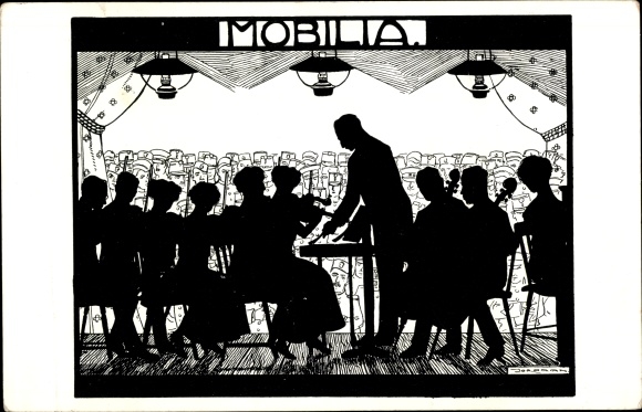 Künstler Ak Mobilia, Orchester vor Soldaten