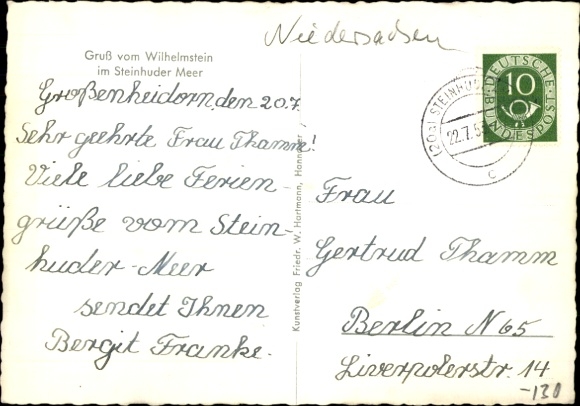 Postcard Steinhude Wunstorf in Lower Saxony, Wilhelmstein in the Steinhuder Meer, Seagull