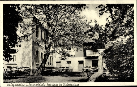 Postcard Thiersheim in the Fichtelgebirge of Upper Franconia, Waldgaststätte Steinhaus