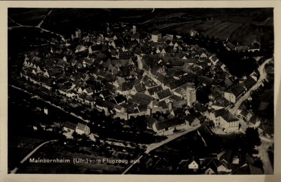 Postcard Mainbernheim in Lower Franconia, aerial photograph