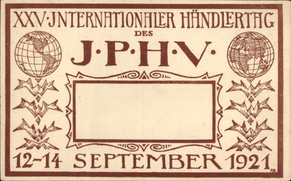 Postwaardestuk Ak Berlin, XXV. JPHV Internationale Dag van de Postzegelhandelaren 1921