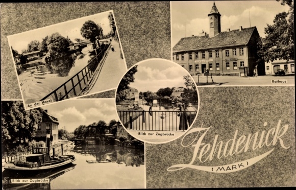 Postcard Zehdenick in der Mark, on the Havel, town hall, view of the drawbridge