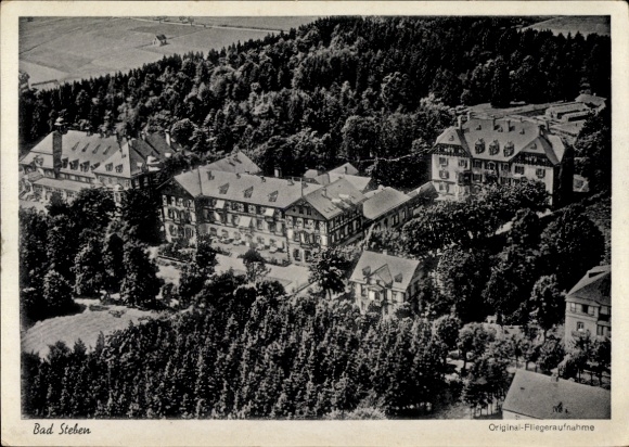 Postcard Bad Steben in the Franconian Forest Bavaria, bath and spa houses, total view