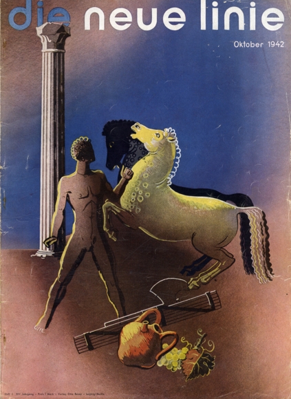 bauhaus the new line. October 1942 3rd Italian magazine cover Carl Reissmann