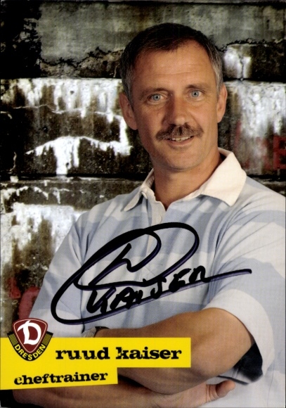 Autograph card head coach Ruud Kaiser, SG Dynamo Dresden, autograph