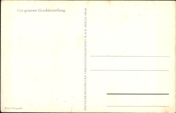 Postcard Deutsche Wehrmacht, well camouflaged gun position