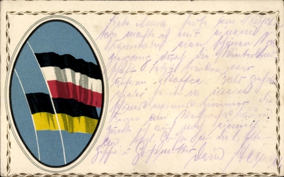 Ak Fahnen, Kaiserreich und Österreich-Ungarn, Waffenbrüderschaft