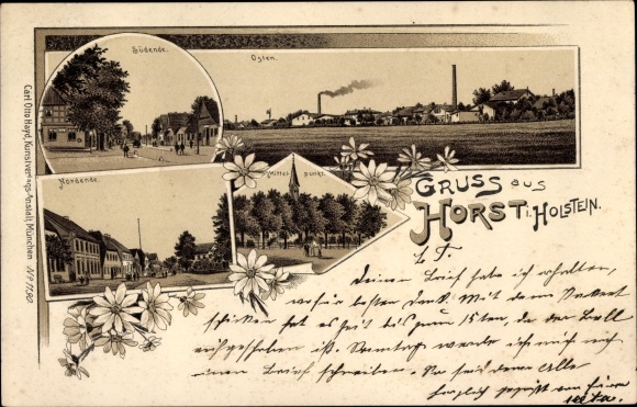 litho Horst in Holstein, zuidkant, oost, noordkant, midden