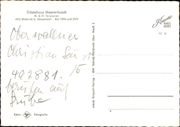 Postcard Büderich (Düsseldorf district) Meerbusch on the Lower Rhine, Meererbusch guest house