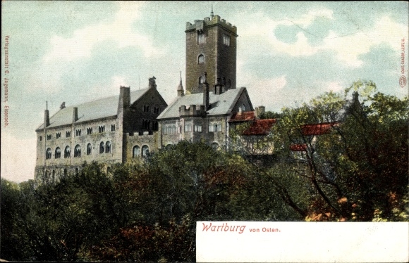 Postcard Lutherstadt Eisenach in Thuringia, Wartburg, view from the east