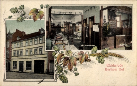 Ak Bleicherode am Harz, Restaurant Berliner Hof,  Gastzimmer