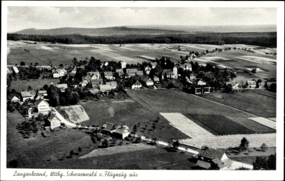 Postcard Langenbrand Schömberg in the Black Forest Württemberg, aerial photograph