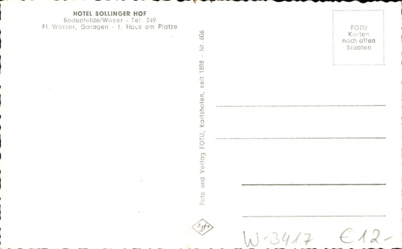 Postcard Bodenfelde Lower Saxony, Hotel Sollinger Hof, exterior view