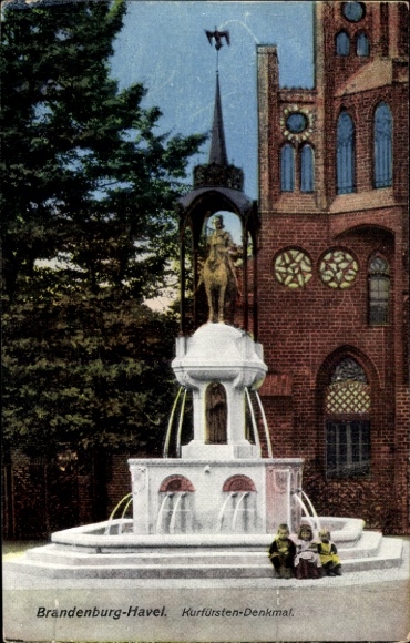 Postcard Brandenburg an der Havel, Elector Monument