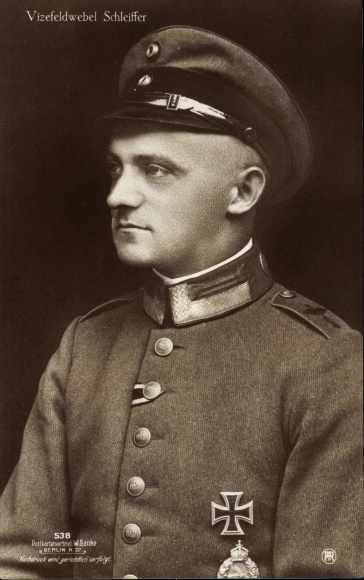 PC Vizefeldwebel Josef Schleiffer, fighter pilot, Hohenzollern house order with swords, Sanke 538