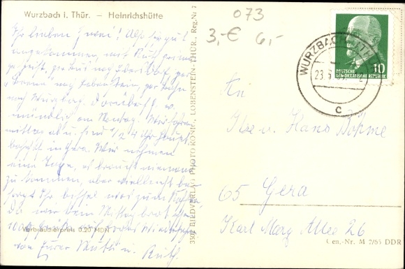 Postcard Wurzbach in Thuringia, Heinrichshütte