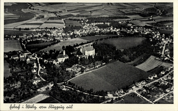 Postcard Erbach an der Donau Württemberg, aerial photograph