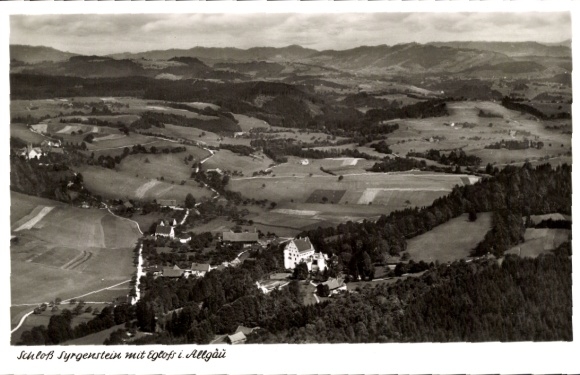 Ak Syrgenstein in Schwaben, Fliegeraufnahme, Schloss