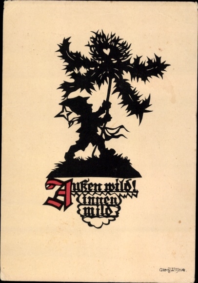 Artysta wycinanek papierowych KP Plischke, G., Krasnolud, Dziki na zewnątrz, łagodny w środku