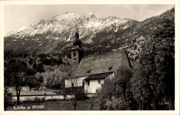 Ak Nonn Bad Reichenhall in Oberbayern, Kirche, Berge, Natur, -Foto