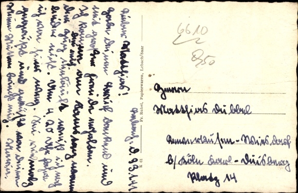 Postcard Lebach in Saarland, panorama of the place