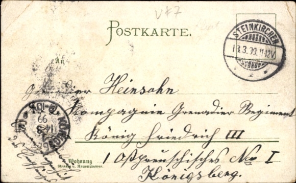 Postcard Lühe Jork in the Altes Land, with view of building, windmill, plant pattern