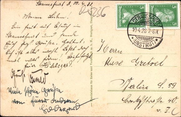 PC Straußfurt in Thuringia, general view, castle, Burgstrasse, material and cut goods