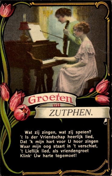 Wiersz passe-partout KP Zutphen Gelderland Holandia, Pozdrowienia od, Muzyczki