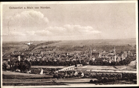 Postcard Ochsenfurt am Main Lower Franconia, view from the north
