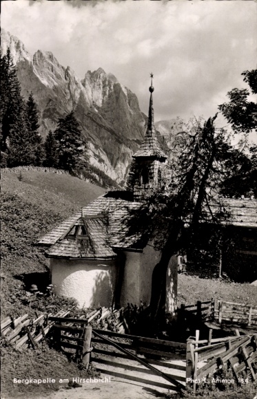 Postcard Hirschbichl Emmering in Upper Bavaria, mountain chapel