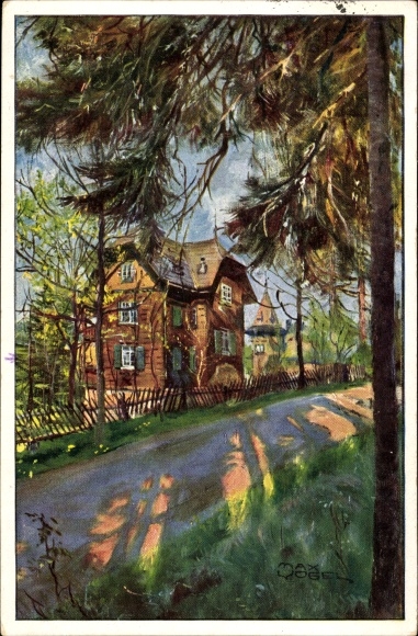 Artist PC Vogel, Max, Rehefeld Altenberg Erzg., Masonic convalescent home Jagdschloss, Kavalierhaus