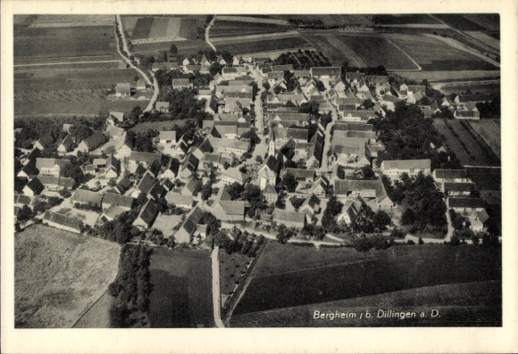 Postcard Bergheim an der Donau Upper Bavaria, aerial photograph