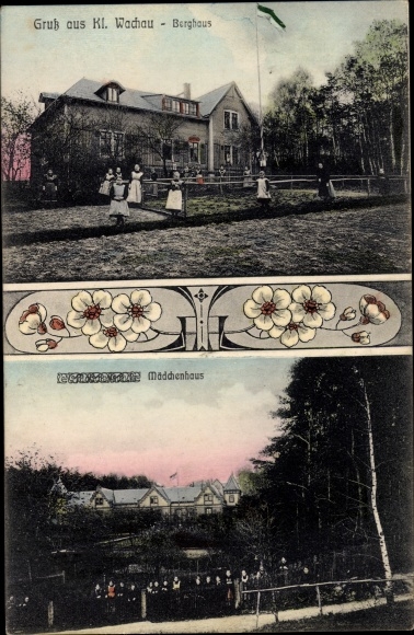 Postcard Klein Wachau in Saxony, mountain house, girls&#39; house