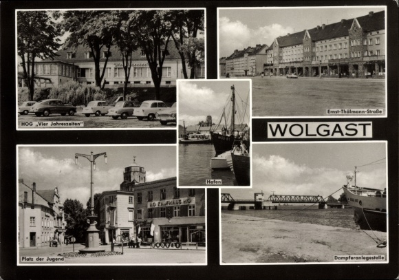 KP Wolgast w Meklemburgii-Pomorzu Przednim, Ernst-Thälmannstraße, dok parowca, miejsce młodości