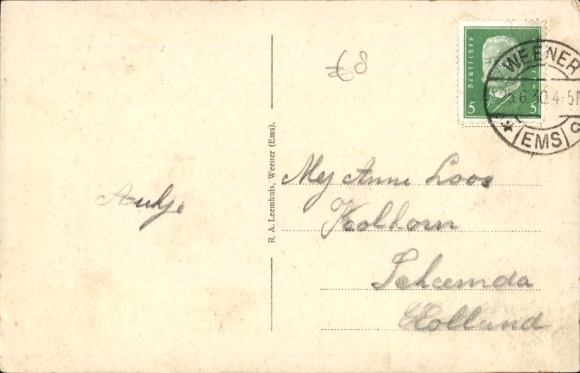 Postcard Weener Ostfriesland, Westerstraße