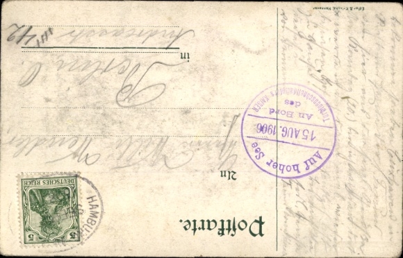 Artist Postcard Turbine fast steamer Kaiser, HAPAG Seebäderdienst