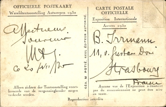 Postcard Antwerp Antwerp Flanders, One side of the Italian Pavilion, World Exhibition 1930