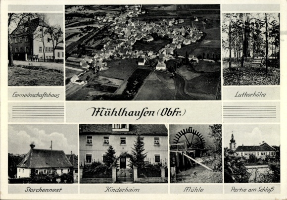 Ak Mühlhausen in Oberfranken Mittelfranken, Lutherhöhe, Gemeinschaftshaus, Schloss, Kinderheim