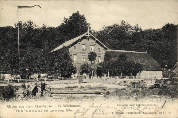 Postcard Tesperhude Geesthacht on the Elbe, Gasthaus JB Wichmann