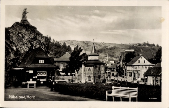 Postcard Rübeland Oberharz am Brocken, partial view, monument