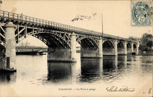 Ak Argenteuil Val d'Oise, Brücke