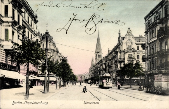 Ak Berlin Charlottenburg, Kantstraße, Straßenbahn Linie 80