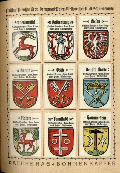 German coat of arms collector&#39;s picture album Kaffee HAG Handelsgesellschaft, Bremen around 1930