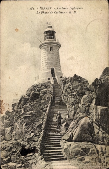 Postcard Channel Island Jersey, Phare de la Corbiere, Corbiere Lighthouse