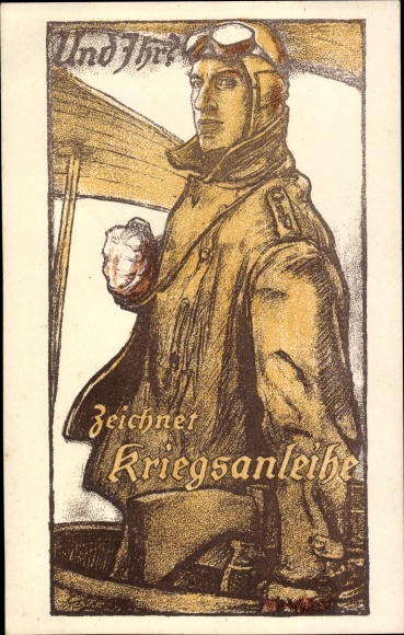 Artist Postcard Erler, And You, Draw War Loan, Pilot
