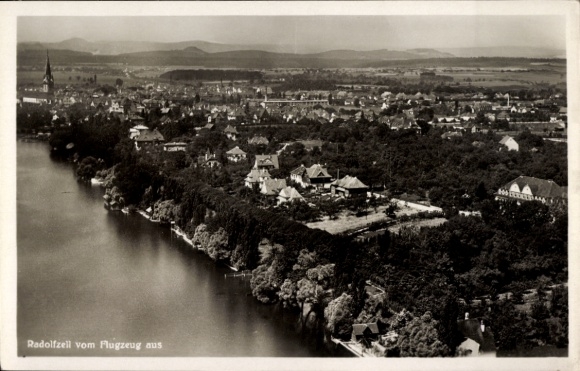 Postcard Radolfzell am Bodensee, aerial photograph
