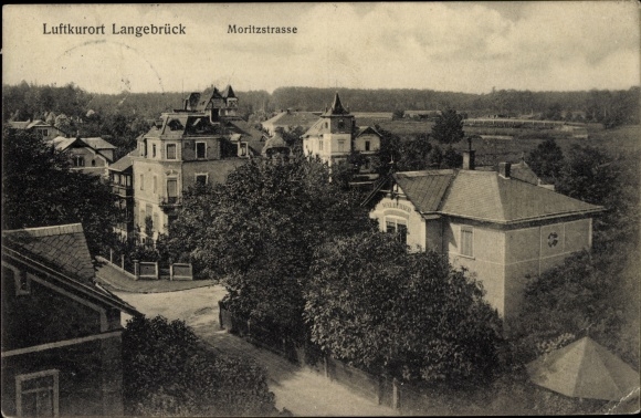 Postcard Dresden Nord Langebrück, view of Moritzstrasse