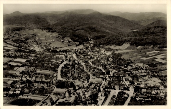 Postcard Bad Bergzabern on the Palatinate Wine Route, aerial photograph
