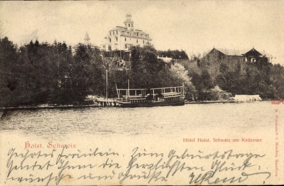 Ak Malente in Ostholstein, Kellersee, Hotel Holst. Schweiz