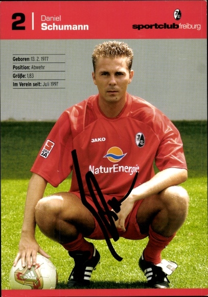 Autogrammkarte Fußballer Daniel Schumann, SC Freiburg, Autogramm